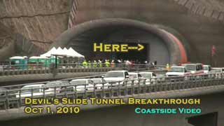 Devil's Slide Tunnel Breakthrough Video Link