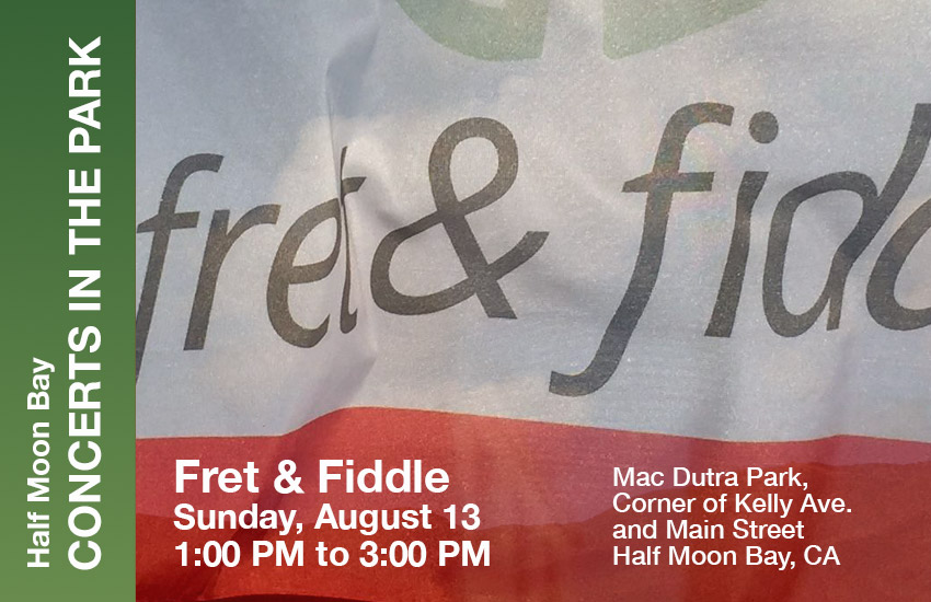 Fret and Fiddle Show poster Aug 2017 Mac Dutra Park, Half Moon Bay, CA